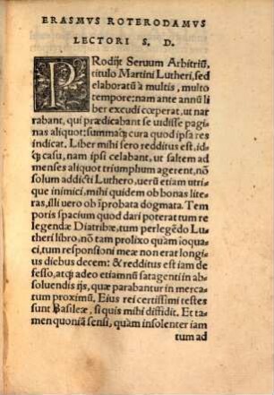 Hyperaspistes Diatribae Adversvs Seruum Arbitriu[m] Martini Lutheri