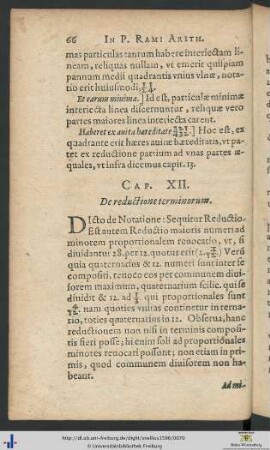 Cap. XII. De reductione terminorum