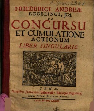 Friderici Andreae Eggelingi ... De Concursu Et Cumulatione Actionum : Liber Singularis