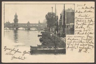 Ansichtskarte Anlegestelle an der Oberbaumbrücke, Gröbenufer
