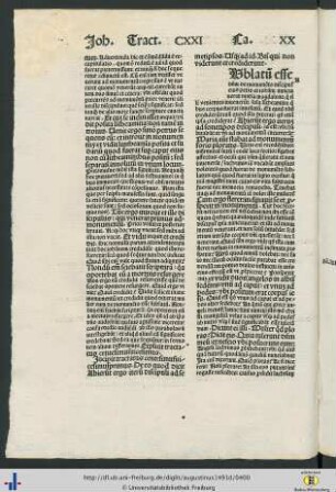 Johannis tractatus CXXI-CXXIIII