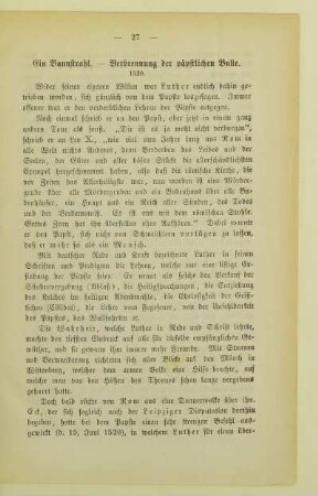 Ein Bannstrahl. - Verbrennung der päpstlichen Bulle. 1520