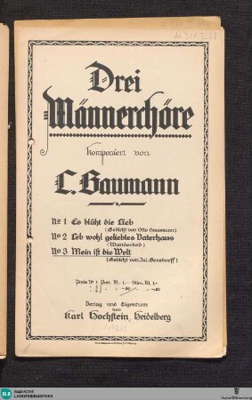 No. 3: Mein ist die Welt : Gedicht