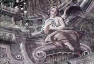 Scheinarchitektur mit Tugenden, Engel und Medaillons mit biblischen Szenen