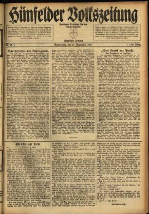 Ausgabe vom Donnerstag, den 27. November 1919.