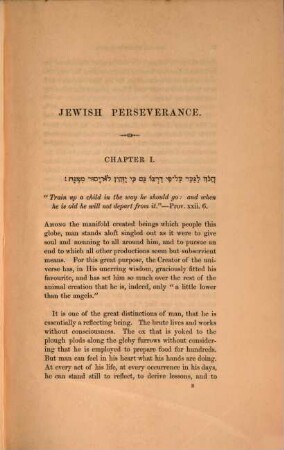 Jewish perseverance, or the Jew, at home and abroad; an autobiography