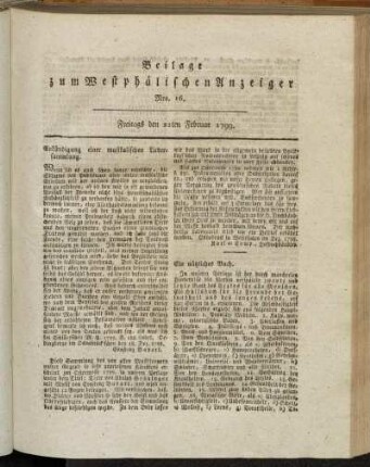 Beilage zum Westphälischen Anzeiger Nro. 16