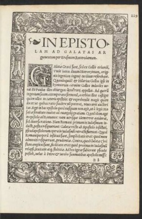 In Epistolam Ad Galatas Argumentum per Erasmum Roterodamum.