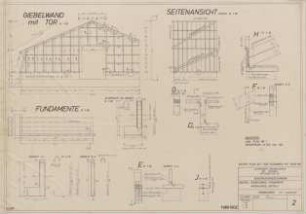 Bauteil: Giebelwand, Fundament, Anschlüsse, Details (Starrahmen Typ: S200 / 75 / 3,0)