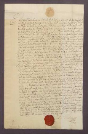 Schuldbrief des Kanonikers C. Graf von Seinsheim gegenüber dem Domkapitel zu Speyer über 3000 Gulden.