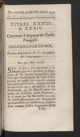 Titres XXXIII. & XXXIV.