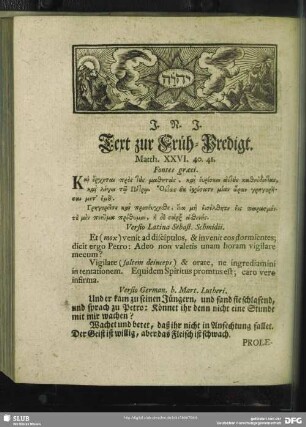 [Erklärung der Früh-Predigt, Matth. XXXVI. 40. 41]