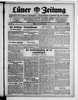 Lüner Zeitung : nationales Tageblatt für alle Stände : Mitteilungsblatt für amtliche Bekanntmachungen