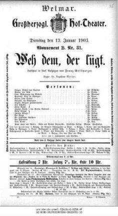 Weh dem, der lügt