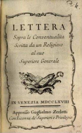 Lettera sopra la conventualità ...