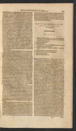 Ad Titulum XXXVIII. De Contrahenda Emtione & venditione.