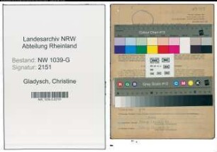 Entnazifizierung Christine Gladysch , geb. 25.12.1909 (Postangestellte)