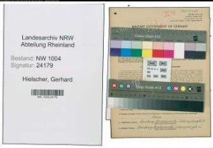 Entnazifizierung Gerhard Hielscher , geb. 14.02.1895 (Kaufmann)