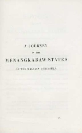A journey in the Menangkabaw states of the Malayan peninsula