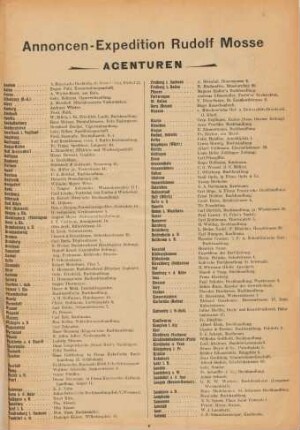 Annoncen-Expedition Rudolf Mosse - Agenturen