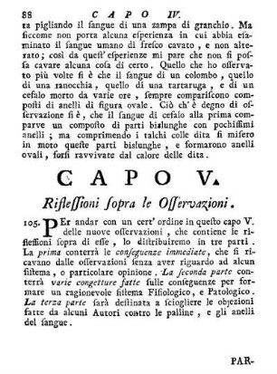 Capo V. Riflessioni sopra le Osservazioni.
