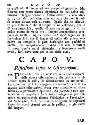 Capo V. Riflessioni sopra le Osservazioni.