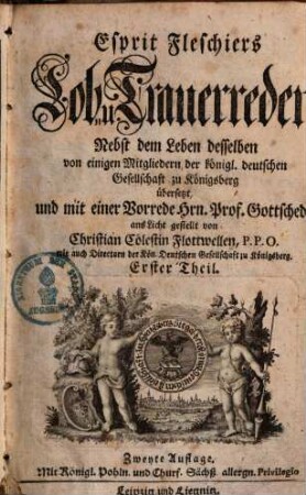 Lob- und Trauerreden : Nebst einigen moralischen Reden, 1