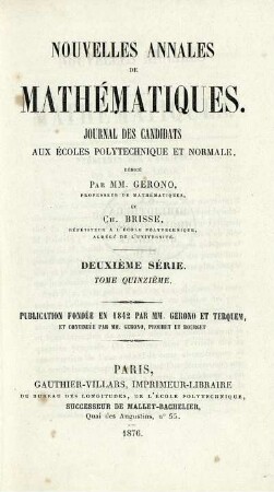 35: Nouvelles annales de mathématiques