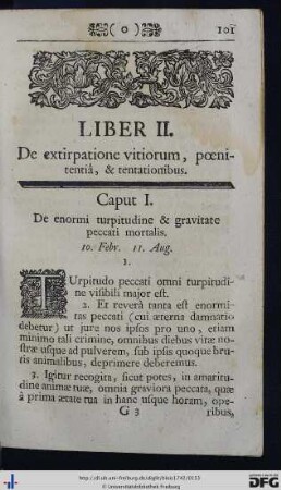 Liber II. De extirpatione vitiorum, poenitentiâ, et tentationibus.