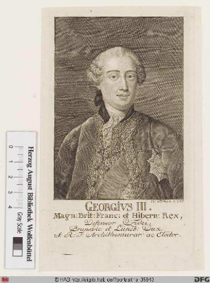 Bildnis Georg III. (Wilhelm Friedrich) (George William Frederick), König von Großbritannien u. Irland, Kurfürst (1815 König) von Hannover (reg. 1760-1820)