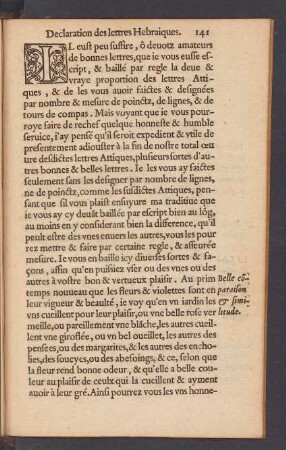 Declaration des lettres Hebraiques.