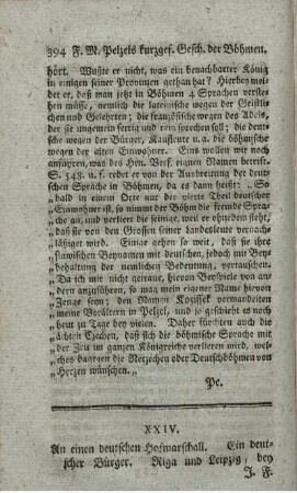 An einen deutschen Hofmarschall.