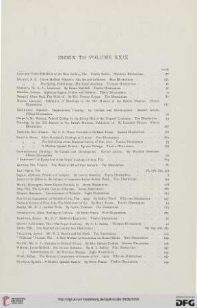 Index to volume XXIX