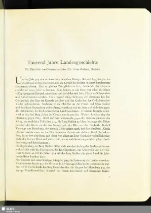 Tausend Jahre Landesgeschichte : Ein Überblick
