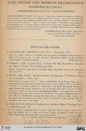 Druckgraphik (Nr. 1 - 61)
