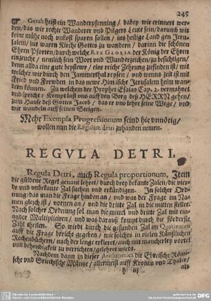 REGULA DETRI.