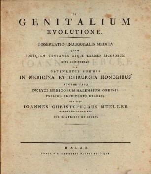 De genitalium evolutione : diss. inaug. med.