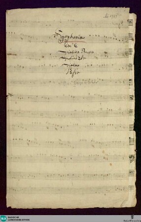 Symphonies - Don Mus.Ms. 1797 : vl (2), vla, b; C; ZieC 3.34 ForC C2
