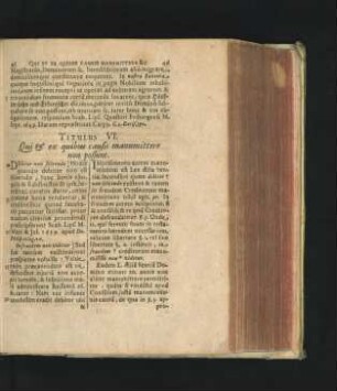 Titulus VI. Qui & ex quibus causis manumittere non possunt.