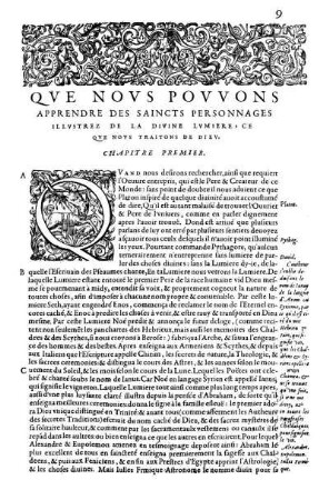 [Premier Cantique.] Que Nous Pouvons Apprendre Des Saincts Personnages Illustrez De La Divine Lumiere [...]