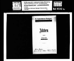 Vogeler, Theodor; Spielleiter für Oper und Schauspiel; ausgesch.: 1931