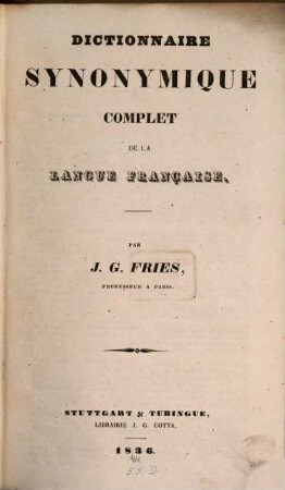 Dictionnaire Synonymique complet de la langue francaise