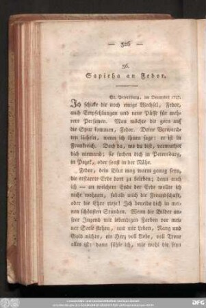 36. Sapieha an Fedor. St. Petersburg, im December 1727.