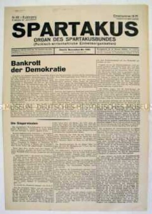 Trotzkistische Wochenzeitung "Spartakus" zur allgemeinen Krise des Kapitalismus