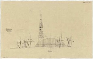 Gsaenger, Gustav; Hamburg; Nikolaikirche - Westseite (Ansicht)