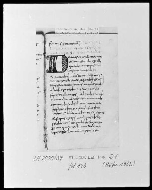 Formulae Andegavenses — Initiale D(omine), Folio 143recto