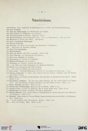 Verschiedenes (Nr. 689a-722)