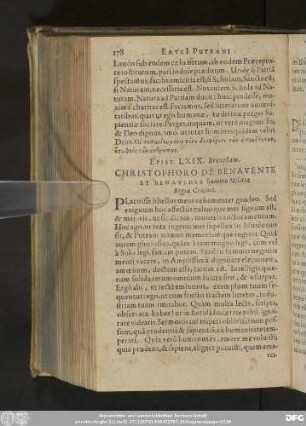 Epist. LXIX. Bruxellam. Christophoro De Benavente Et Benavides Summo Militiae Regiae Censori.