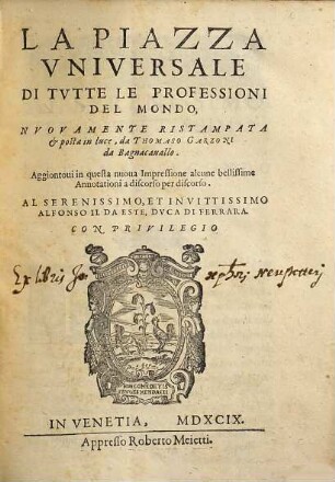 La piazza universale di tutte le professioni del mondo