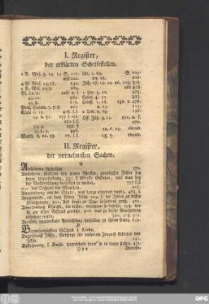 I. Register, der erklärten Schriftstellen.